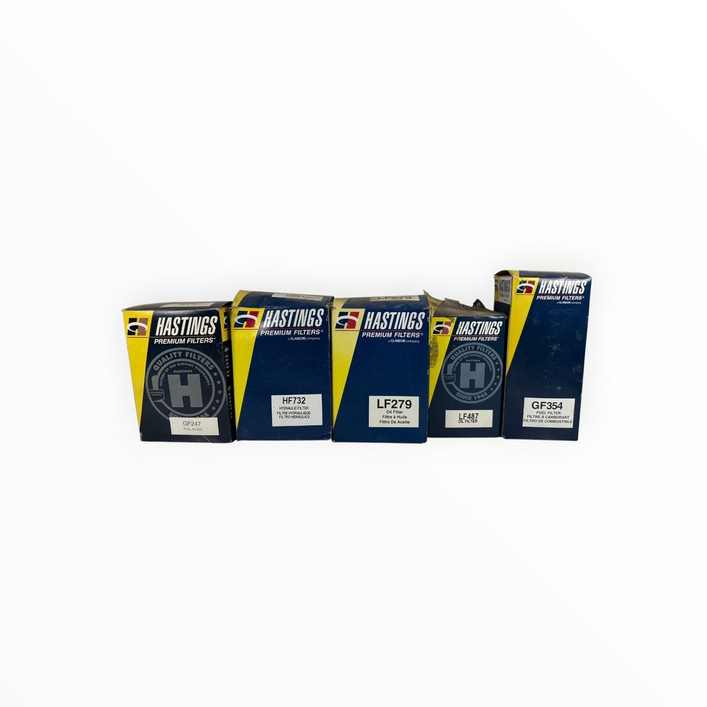 Hastings Filters Lot 5pc LF279 LF487 HF732 GF247 GF354 New Oil Fuel Hydraulic